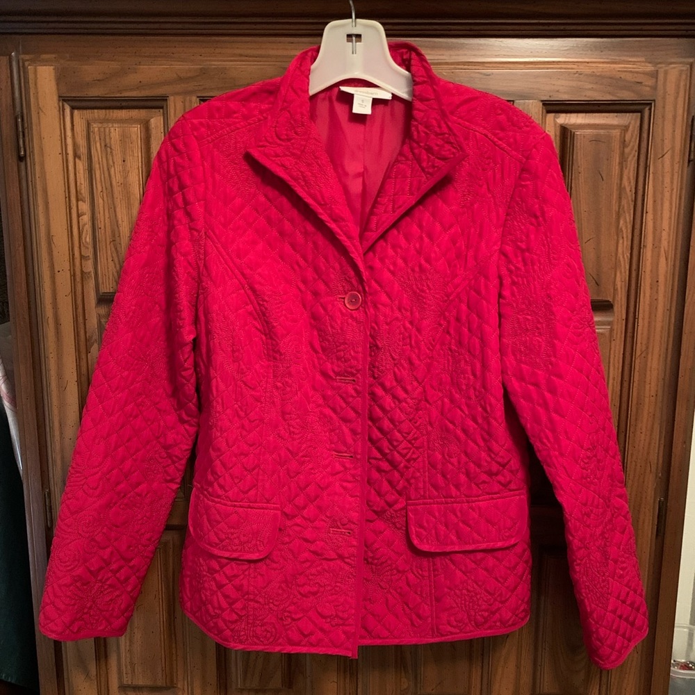 Red, light weight, quilted jacket. NWT